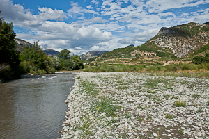 River Eygues by campsite -les ramiers at Sahune near Nyons